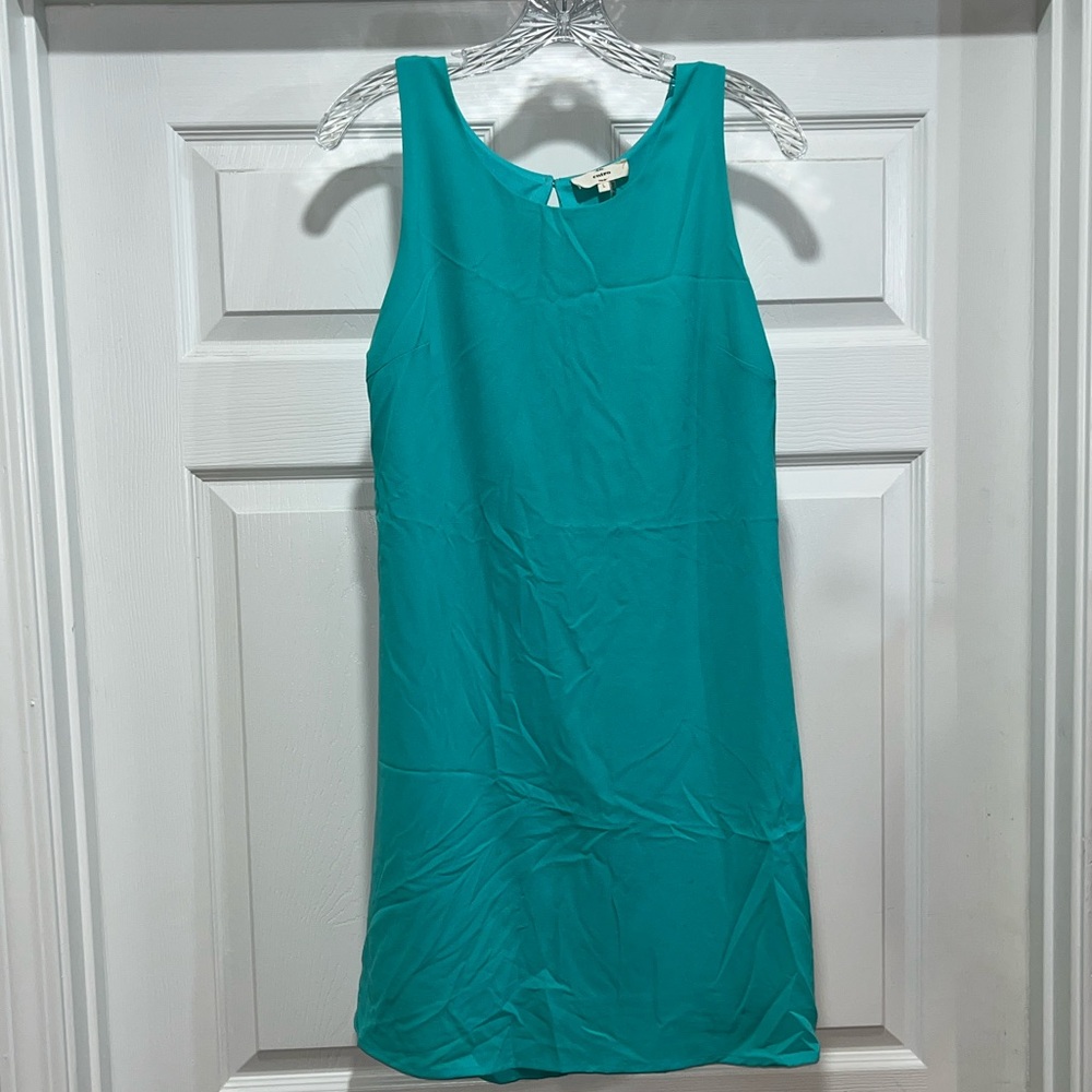 Entro Vibrant Turquoise Dress with Ruffles
